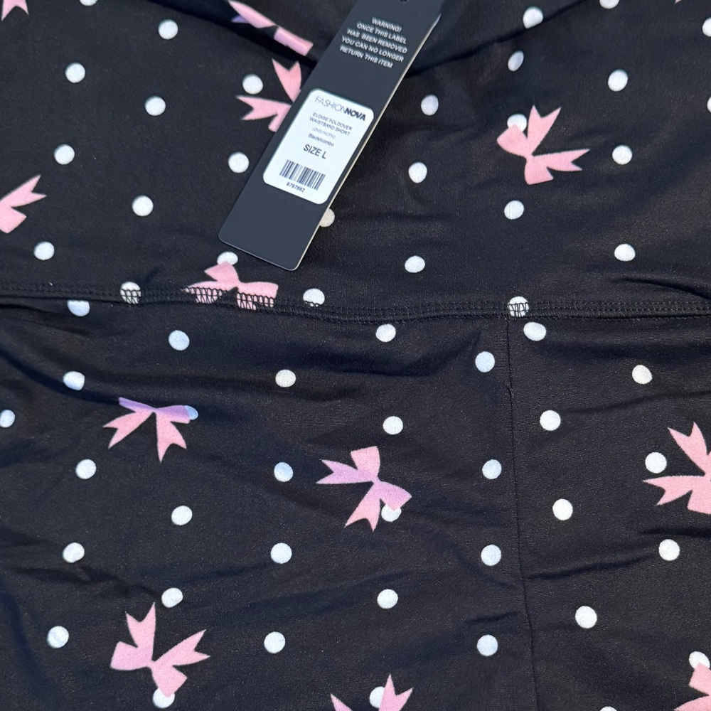 Fashion Nova Black shorts  with Pink and White Accents